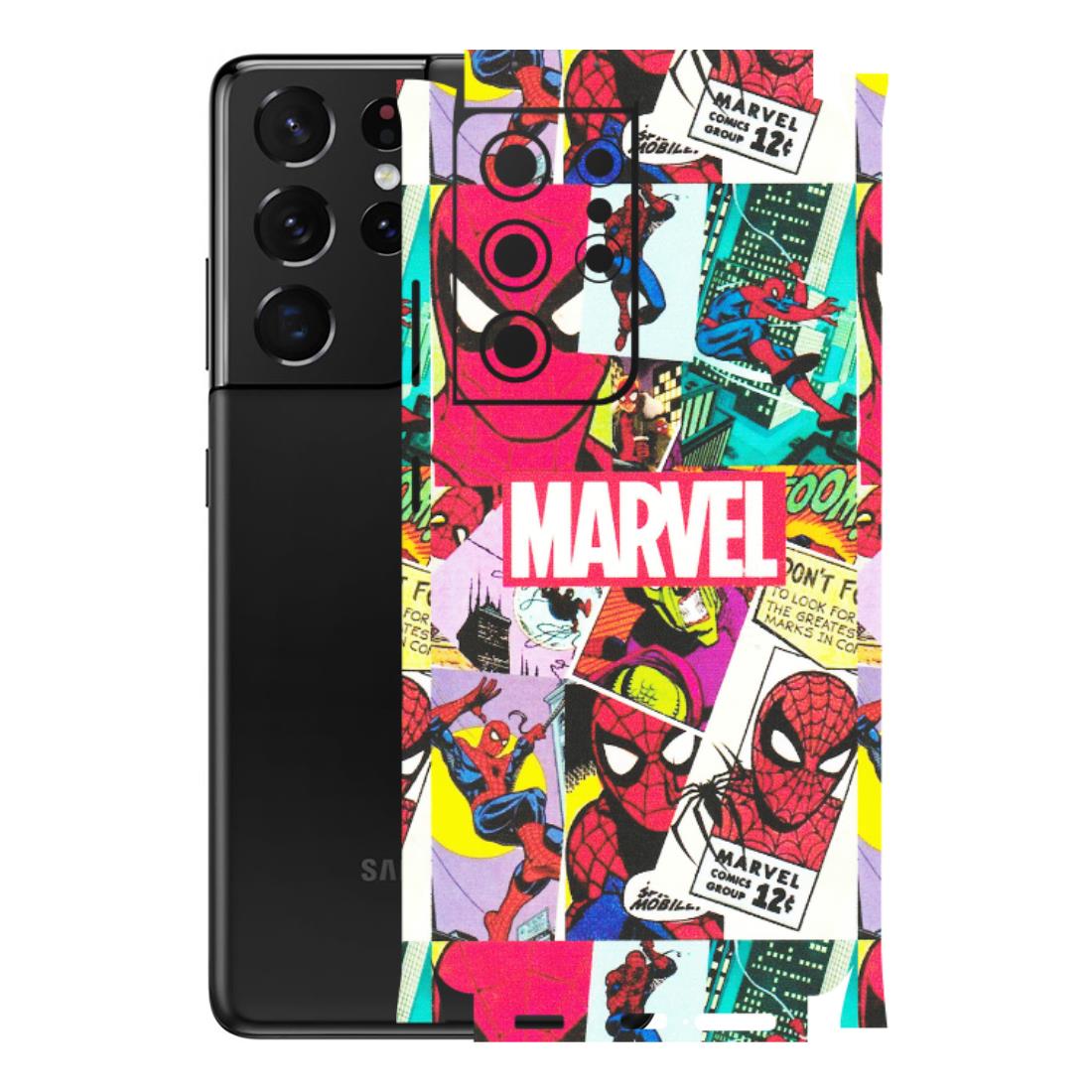 Samsung A/S Series Phone Skins (All Models) - Marvel Comic Spiderman Grafitti - Matte Finish (M-72) Samsung Galaxy S21 Ultra 5G
