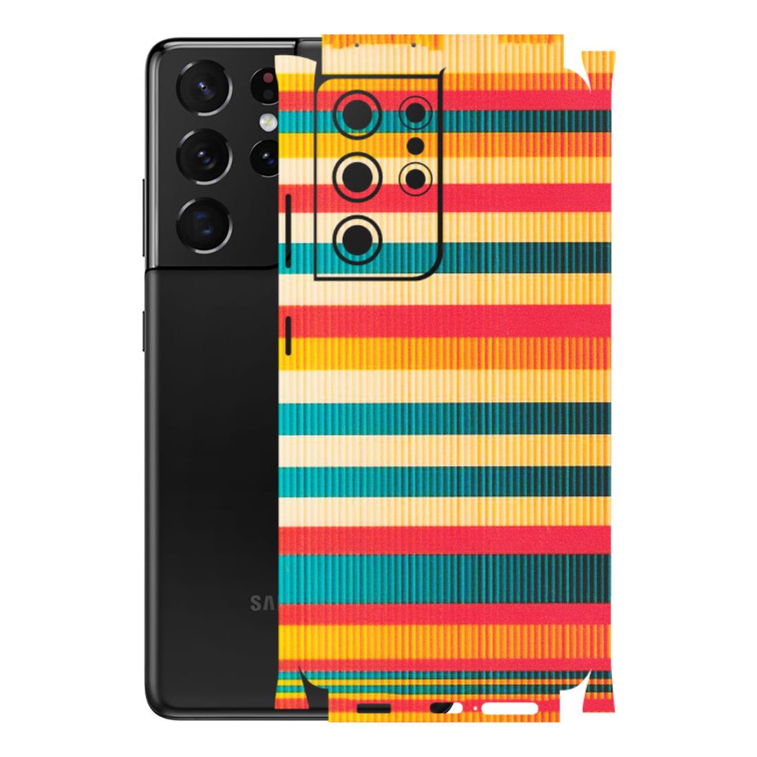 Samsung A/S Series Phone Skins (All Models) - Colourful Stripes Soothing Effect - Matte Finish (M-86) Samsung Galaxy S21 Ultra 5G