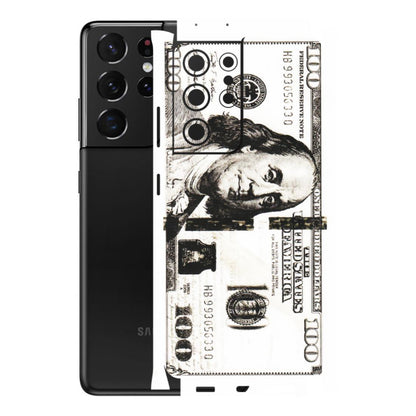 Samsung A/S Series Phone Skins (All Models) - 100 Dollar Currency - Transparent Finish (T-01) Samsung Galaxy S21 Ultra 5G