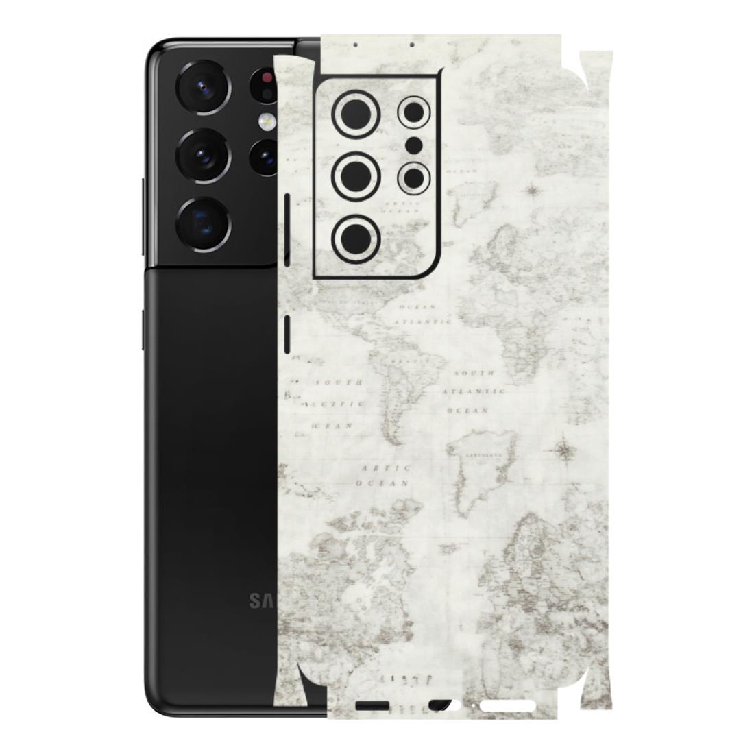 Samsung A/S Series Phone Skins (All Models) - World Travel Map - Transparent Finish (T-04) Samsung Galaxy S21 Ultra 5G