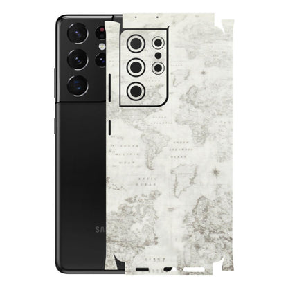 Samsung A/S Series Phone Skins (All Models) - World Travel Map - Transparent Finish (T-04) Samsung Galaxy S21 Ultra 5G