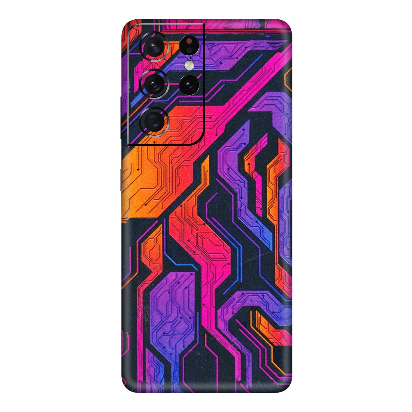 Samsung A/S Series Phone Skins (All Models) - Tech Circuits Futuristic - 3D Embossed Finish (L-07) Samsung Galaxy S21 Ultra 5G