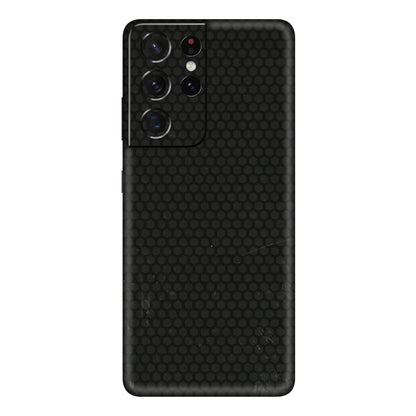 Samsung A/S Series Phone Skins (All Models) - Black honeycomb - 3D Embossed Finish (L-114) Samsung Galaxy S21 Ultra 5G