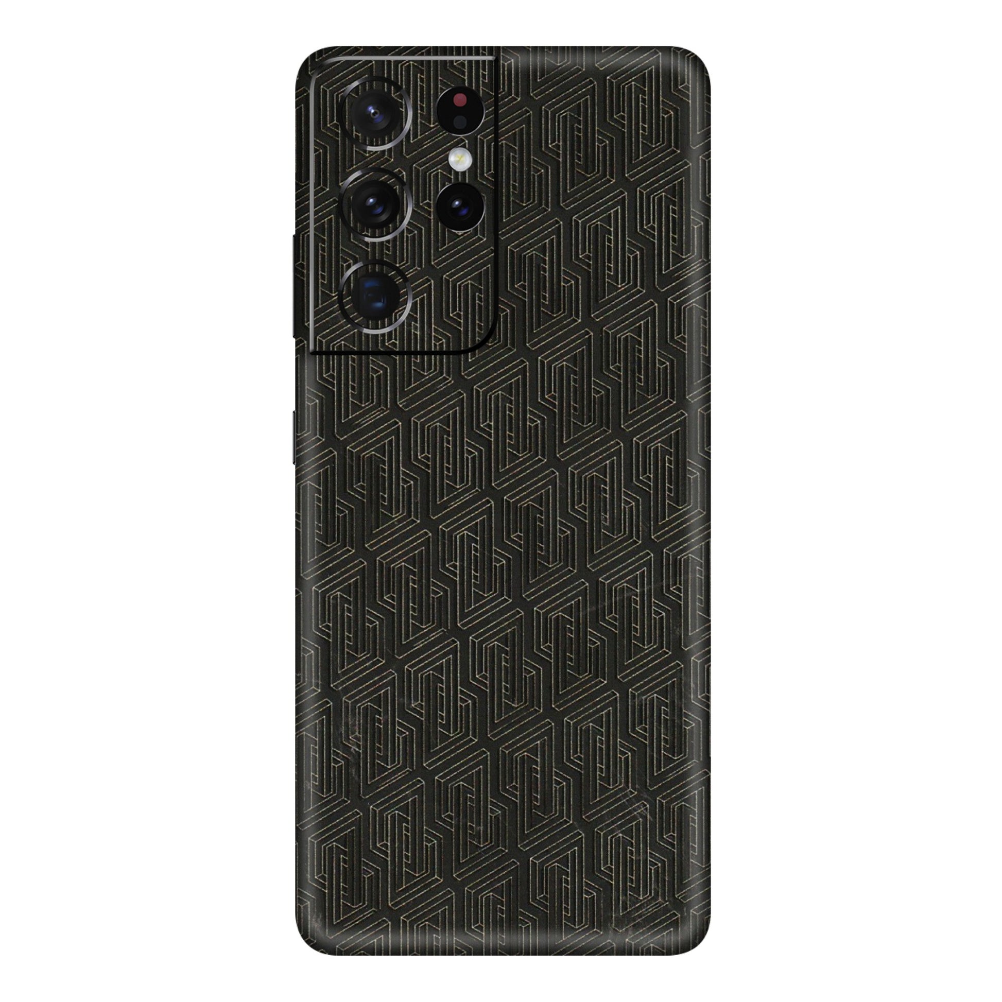 Samsung A/S Series Phone Skins (All Models) - Black Abstract Pattern - 3D Embossed Finish (L-117) Samsung Galaxy S21 Ultra 5G