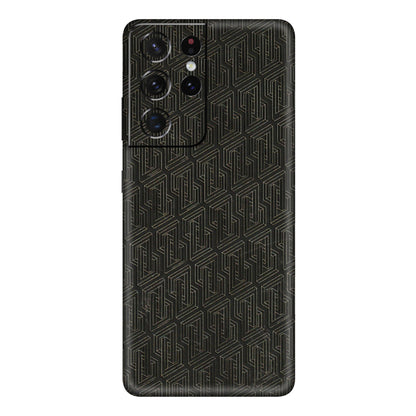 Samsung A/S Series Phone Skins (All Models) - Black Abstract Pattern - 3D Embossed Finish (L-117) Samsung Galaxy S21 Ultra 5G