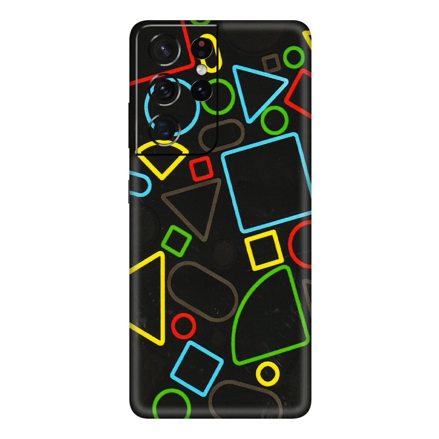 Samsung A/S Series Phone Skins (All Models) - Black Shapes - 3D Embossed Finish (L-131) Samsung Galaxy S21 Ultra 5G