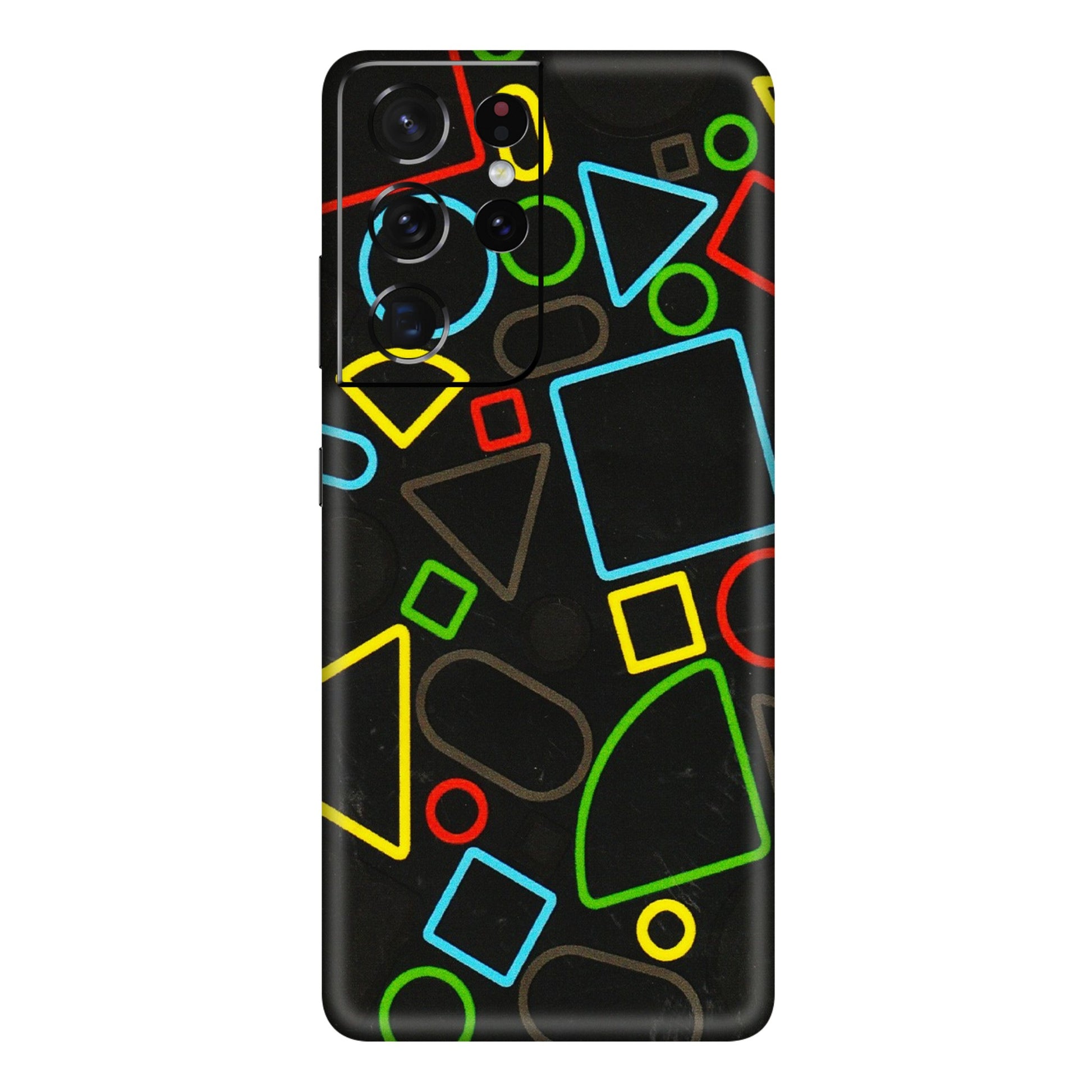 Samsung A/S Series Phone Skins (All Models) - Black Shapes - 3D Embossed Finish (L-131) Samsung Galaxy S21 Ultra 5G