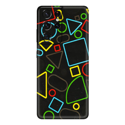 Samsung A/S Series Phone Skins (All Models) - Black Shapes - 3D Embossed Finish (L-131) Samsung Galaxy S21 Ultra 5G