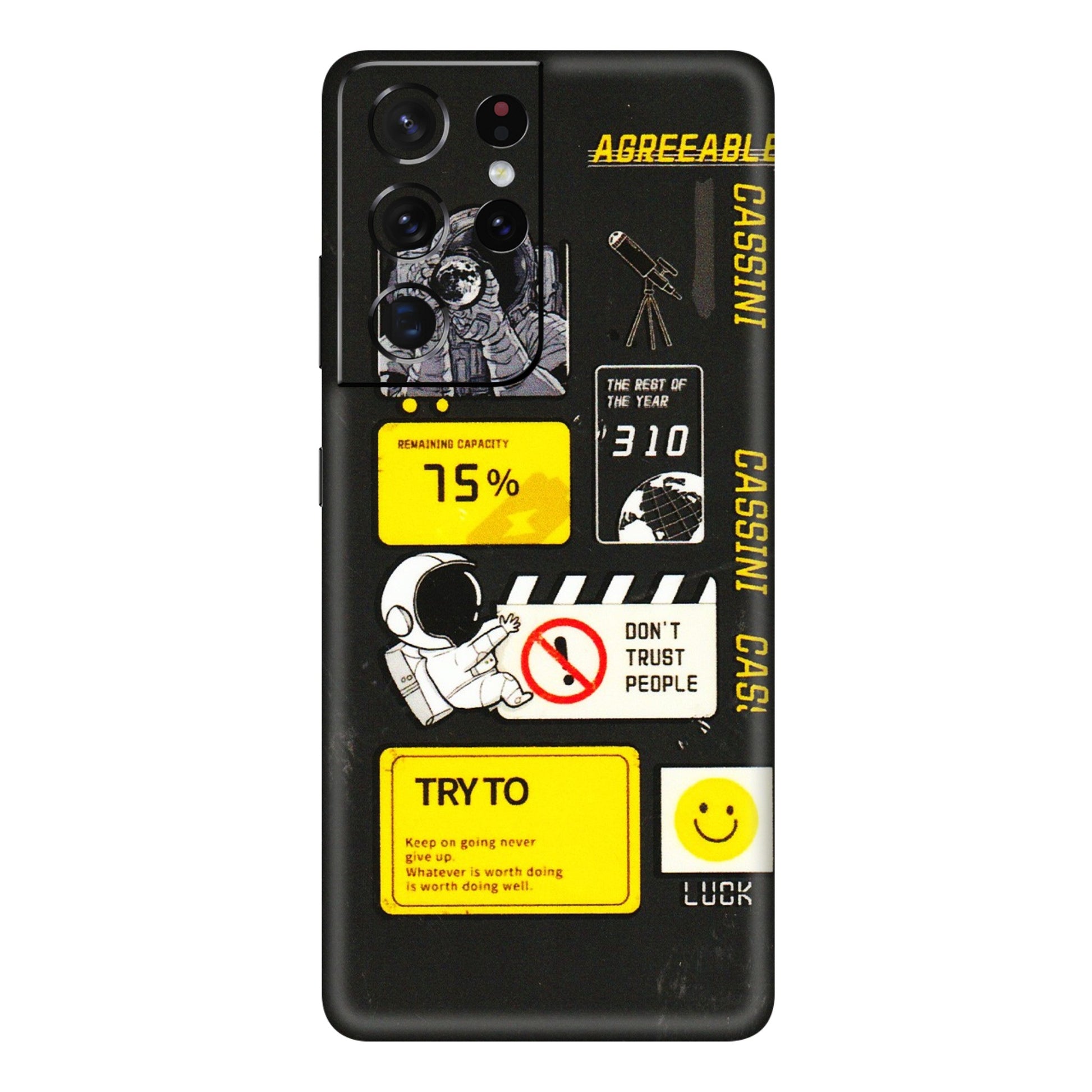 Samsung A/S Series Phone Skins (All Models) - Black Cassini - 3D Embossed Finish (L-161) Samsung Galaxy S21 Ultra 5G