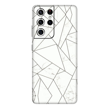 Samsung A/S Series Phone Skins (All Models) - Luxury White Marble Effect - 3D Embossed Finish (L-168) Samsung Galaxy S21 Ultra 5G