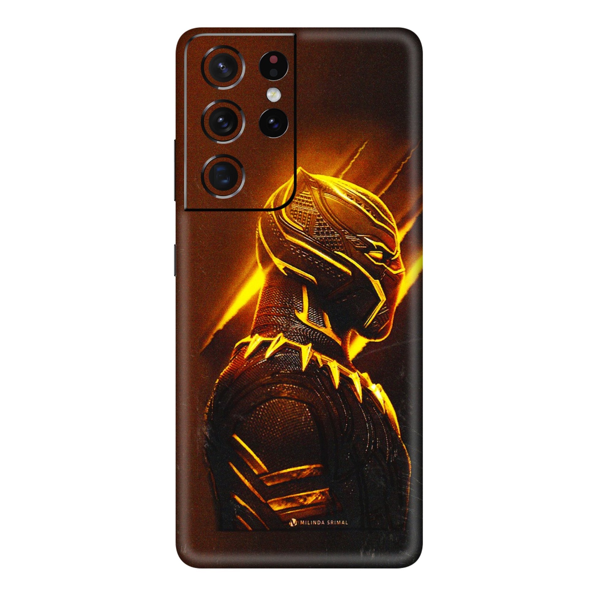 Samsung A/S Series Phone Skins (All Models) - Gold Black Panther - 3D Embossed Finish (L-181) Samsung Galaxy S21 Ultra 5G