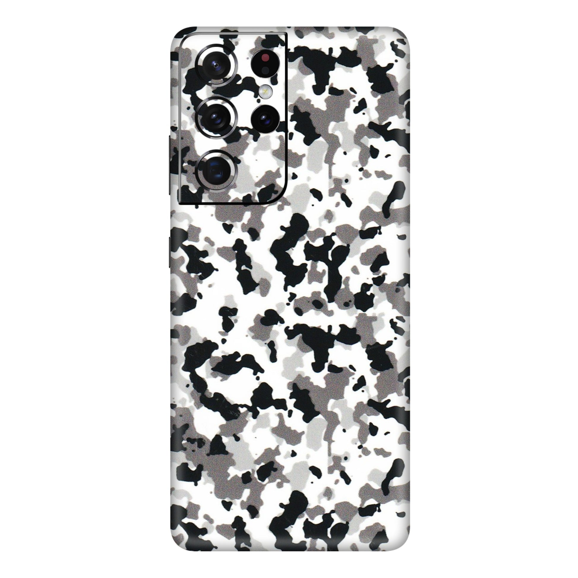 Samsung A/S Series Phone Skins (All Models) - White Black Camouflage - 3D Embossed Finish (L-18) Samsung Galaxy S21 Ultra 5G