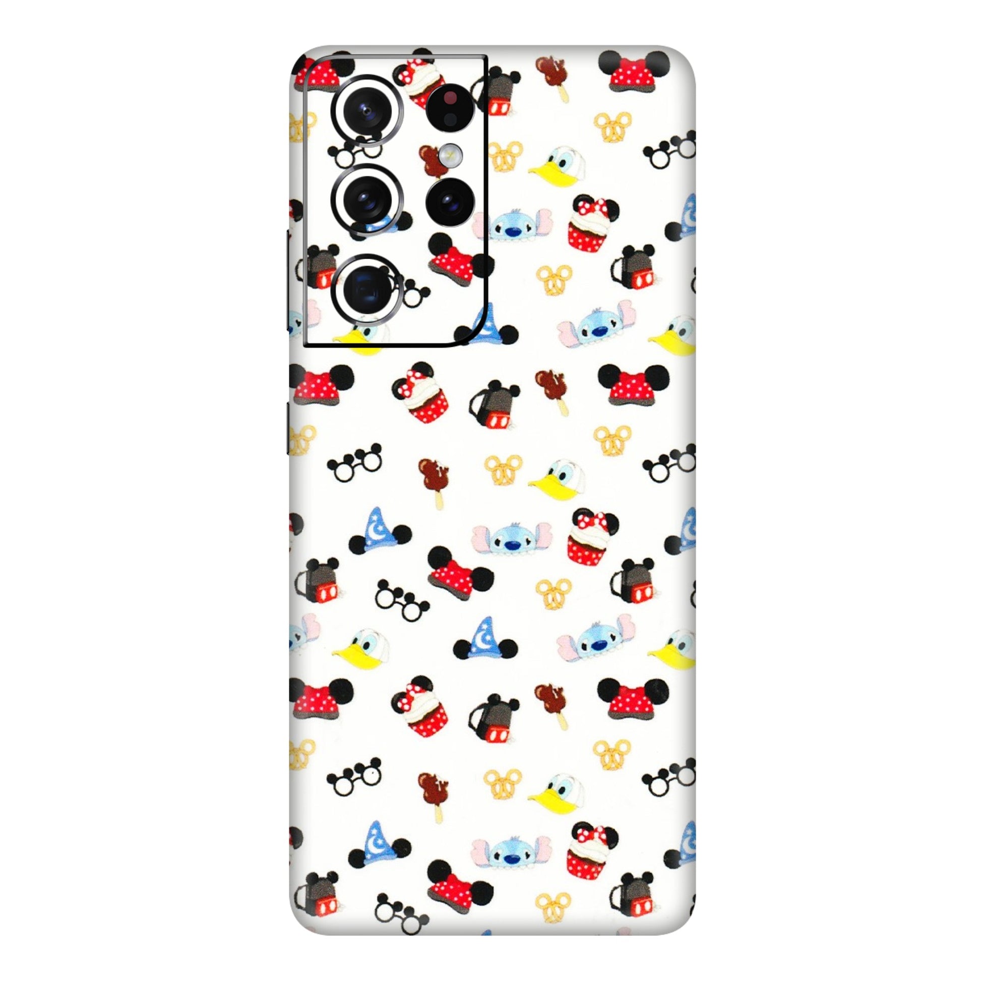 Samsung A/S Series Phone Skins (All Models) - Minnie Mouse & Donald Doodles s - 3D Embossed Finish (L-194) Samsung Galaxy S21 Ultra 5G