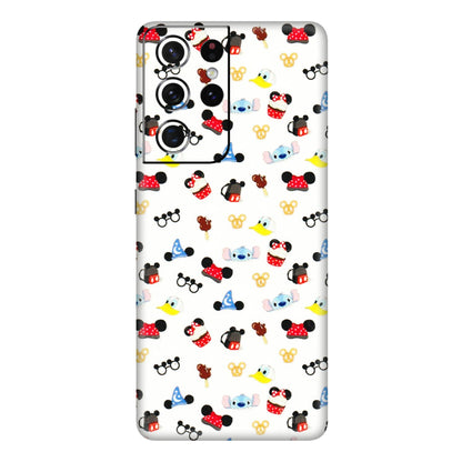 Samsung A/S Series Phone Skins (All Models) - Minnie Mouse & Donald Doodles s - 3D Embossed Finish (L-194) Samsung Galaxy S21 Ultra 5G