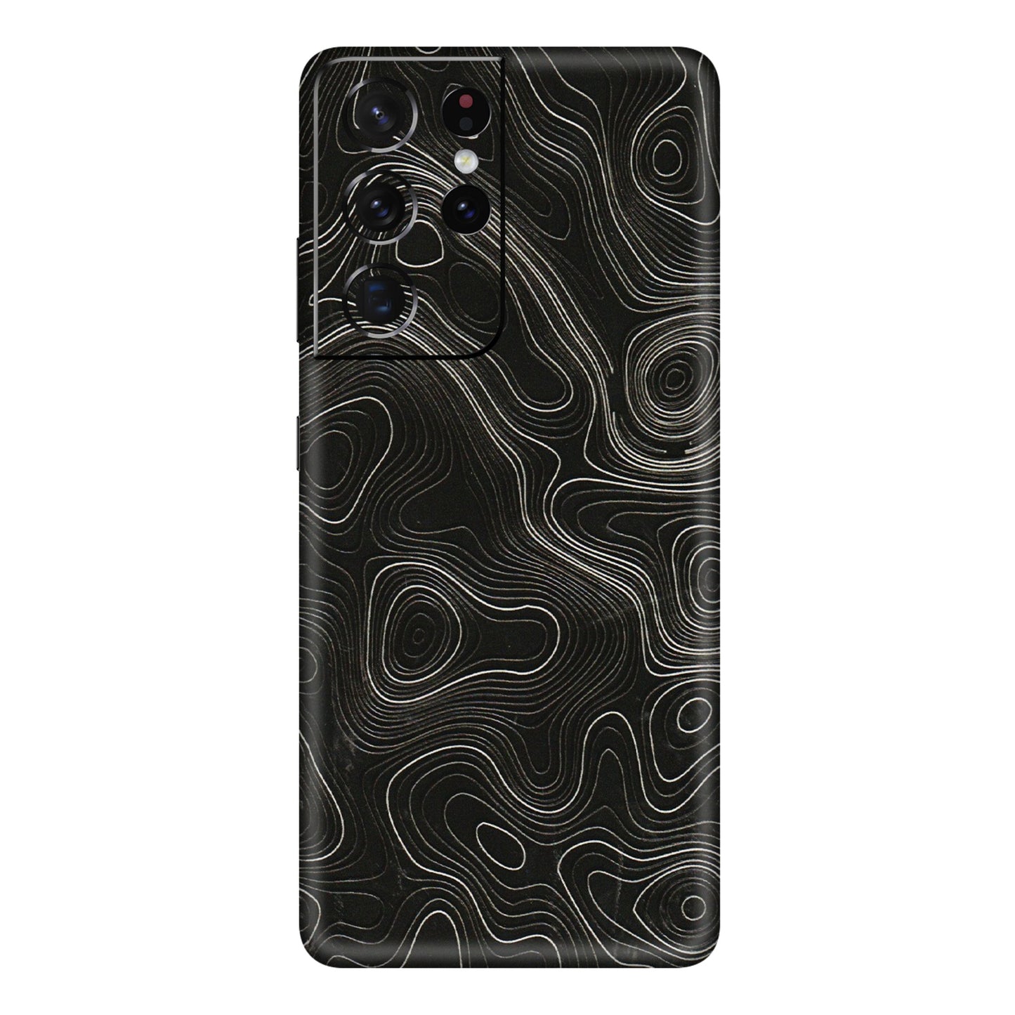 Samsung A/S Series Phone Skins (All Models) - Black Swirl - 3D Embossed Finish (L-196) Samsung Galaxy S21 Ultra 5G