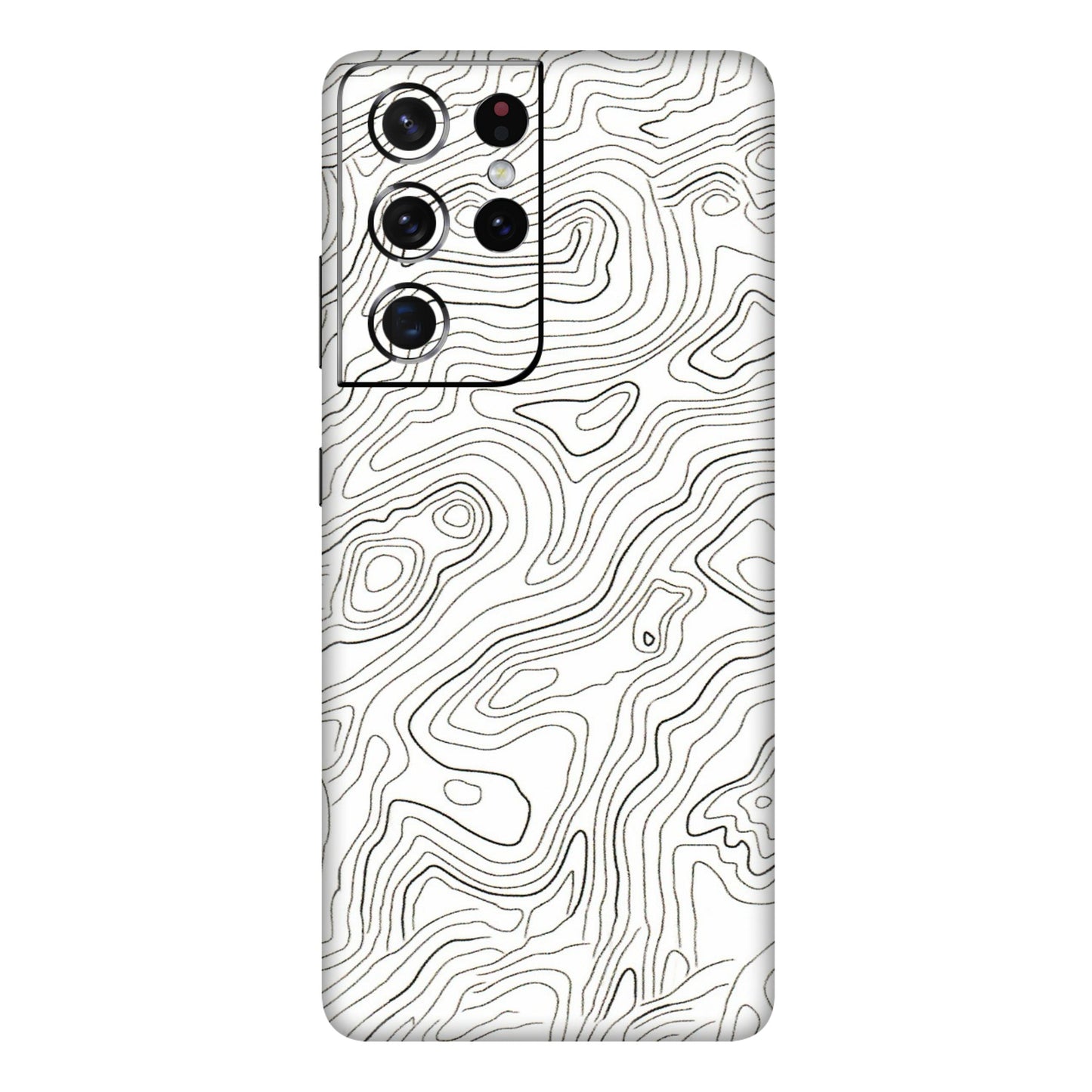 Samsung A/S Series Phone Skins (All Models) - White Black Swirls - 3D Embossed Finish (L-219) Samsung Galaxy S21 Ultra 5G