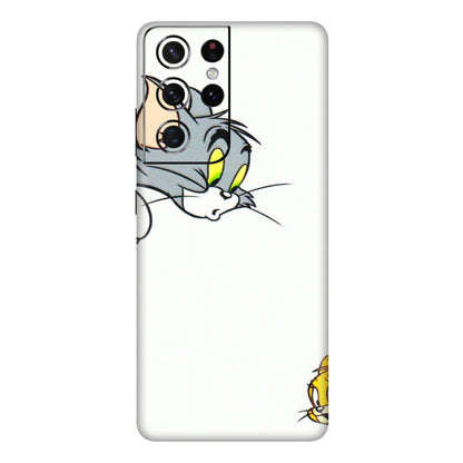 Samsung A/S Series Phone Skins (All Models) - Cute Tom And Jerry - 3D Embossed Finish (L-220) Samsung Galaxy S21 Ultra 5G