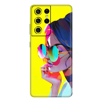 Samsung A/S Series Phone Skins (All Models) - Bold Stylish Girl - 3D Embossed Finish (L-222) Samsung Galaxy S21 Ultra 5G
