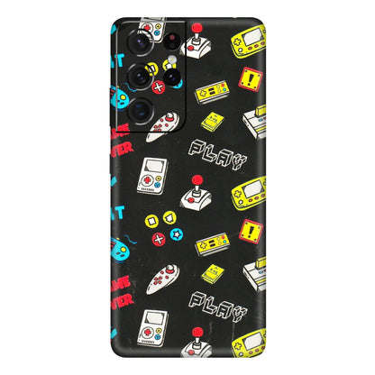 Samsung A/S Series Phone Skins (All Models) - Gaming Doodles - 3D Embossed Finish (L-224) Samsung Galaxy S21 Ultra 5G