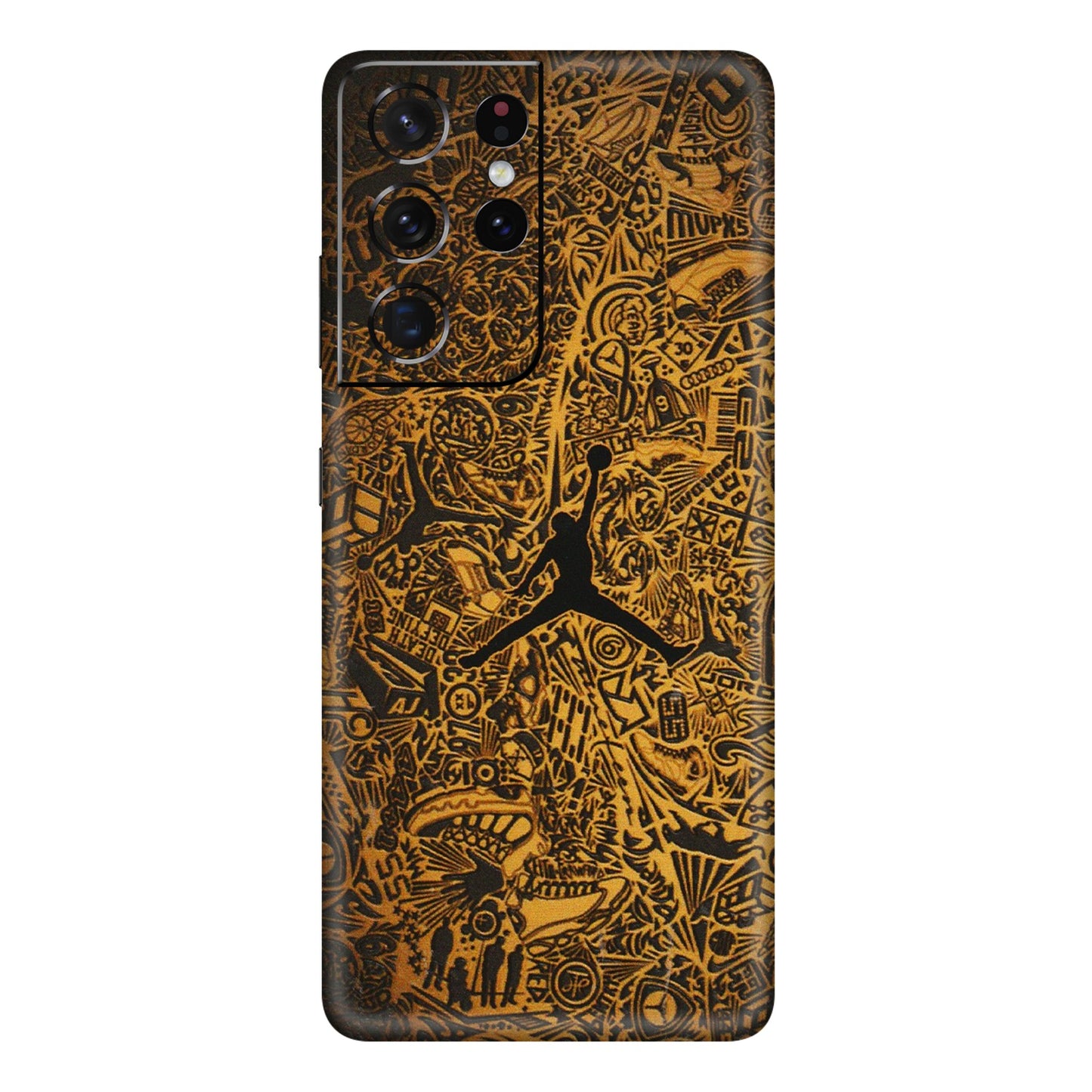 Samsung A/S Series Phone Skins (All Models) - Premium Gold Basketball Player - 3D Embossed Finish (L-236) Samsung Galaxy S21 Ultra 5G