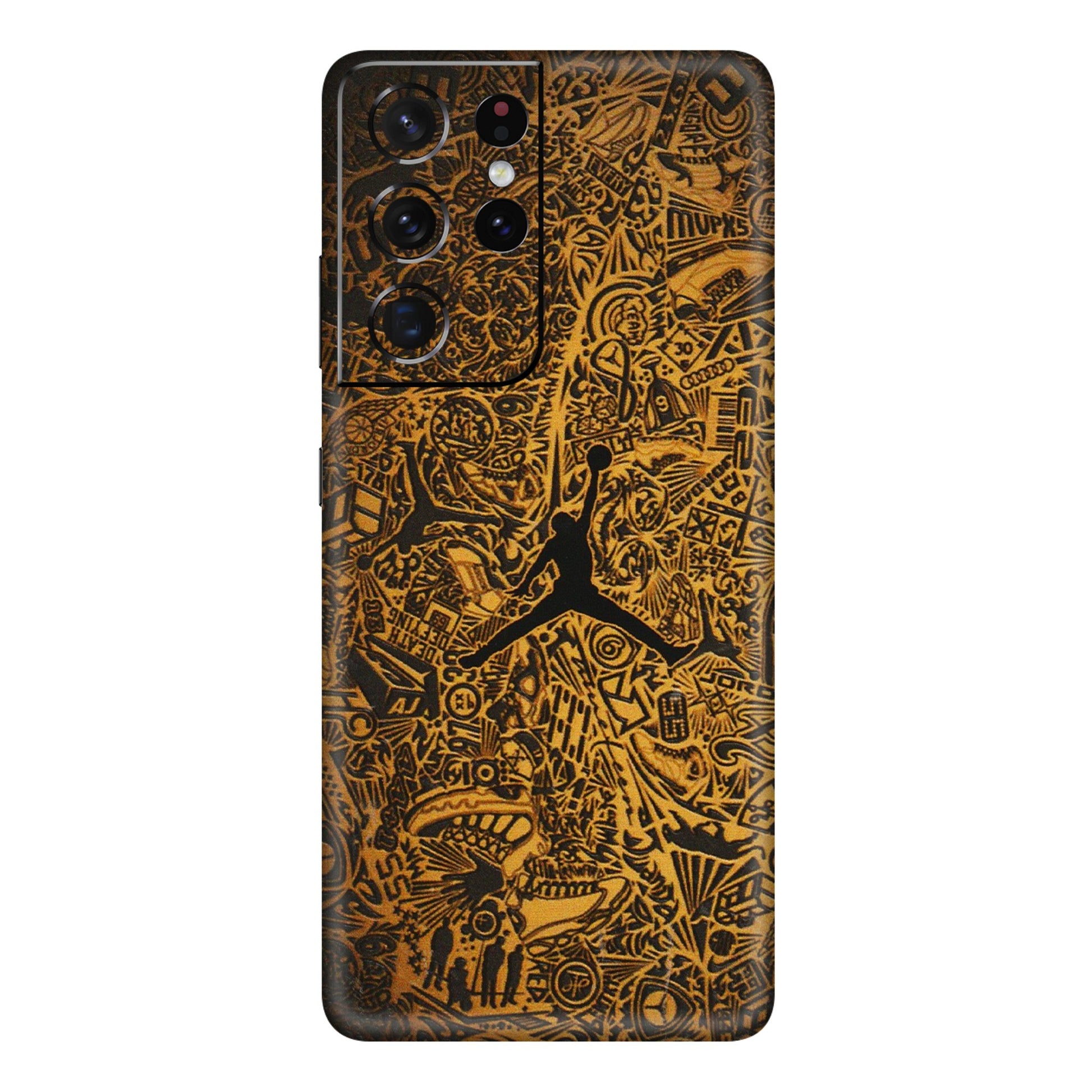Samsung A/S Series Phone Skins (All Models) - Premium Gold Basketball Player - 3D Embossed Finish (L-236) Samsung Galaxy S21 Ultra 5G