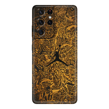 Samsung A/S Series Phone Skins (All Models) - Premium Gold Basketball Player - 3D Embossed Finish (L-236) Samsung Galaxy S21 Ultra 5G