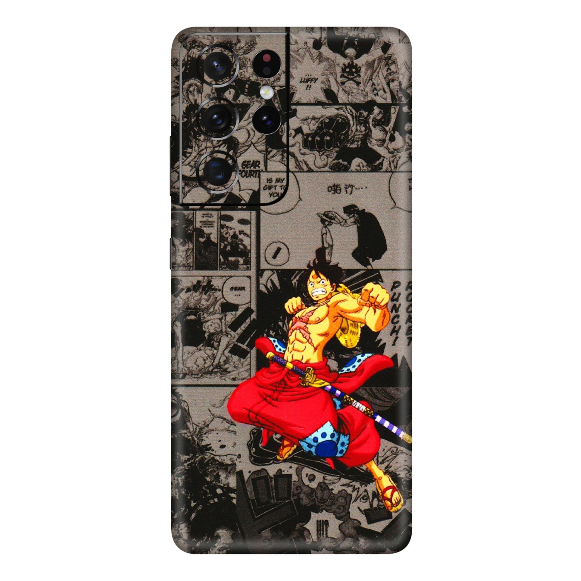 Samsung A/S Series Phone Skins (All Models) - One Piece Rocket Punch Manga - 3D Embossed Finish (L-25) Samsung Galaxy S21 Ultra 5G