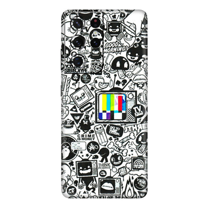Samsung A/S Series Phone Skins (All Models) - Doodles Positive Art - 3D Embossed Finish (L-263) Samsung Galaxy S21 Ultra 5G