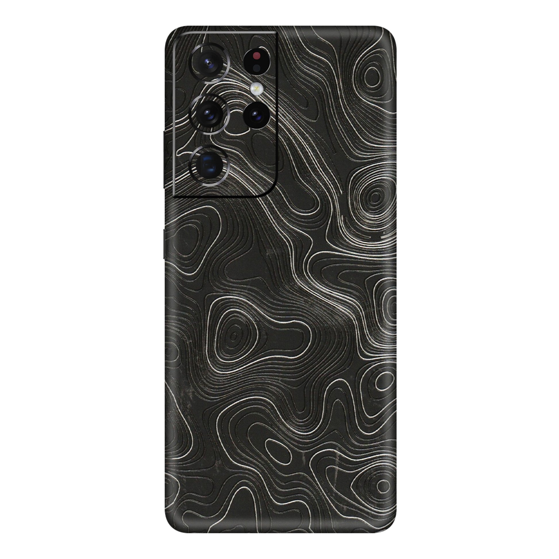 Samsung A/S Series Phone Skins (All Models) - Abstract White Line Map - 3D Embossed Finish (L-269) Samsung Galaxy S21 Ultra 5G