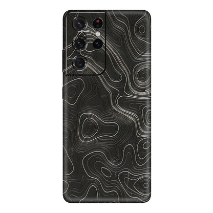 Samsung A/S Series Phone Skins (All Models) - Abstract White Line Map - 3D Embossed Finish (L-269) Samsung Galaxy S21 Ultra 5G