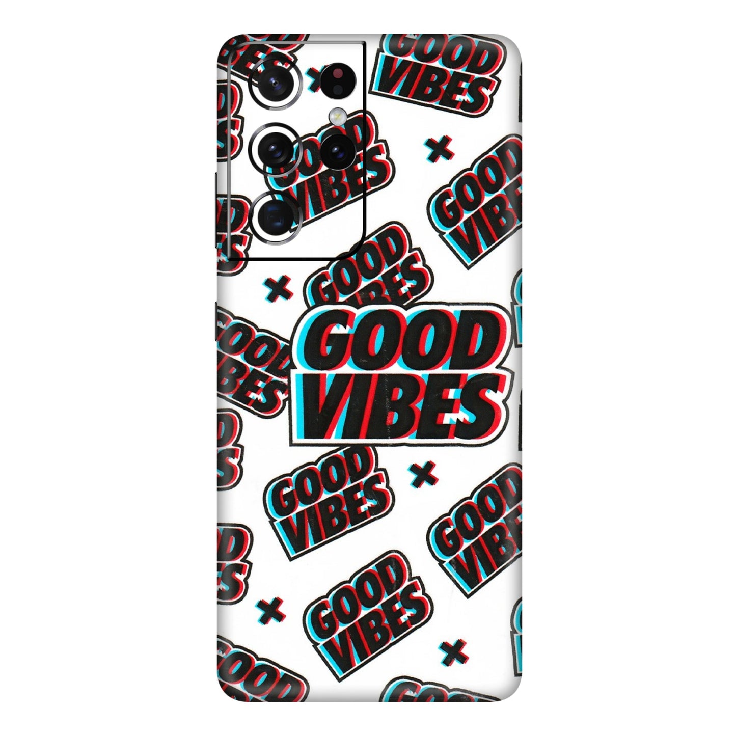Samsung A/S Series Phone Skins (All Models) - Good Vibes - 3D Embossed Finish (L-282) Samsung Galaxy S21 Ultra 5G