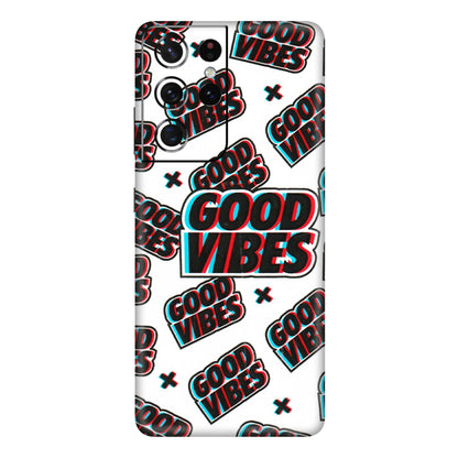Samsung A/S Series Phone Skins (All Models) - Good Vibes - 3D Embossed Finish (L-282) Samsung Galaxy S21 Ultra 5G