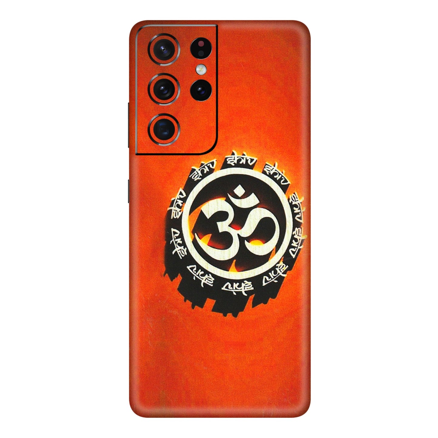 Samsung A/S Series Phone Skins (All Models) - Aum Shiv Orange - 3D Embossed Finish (L-32) Samsung Galaxy S21 Ultra 5G