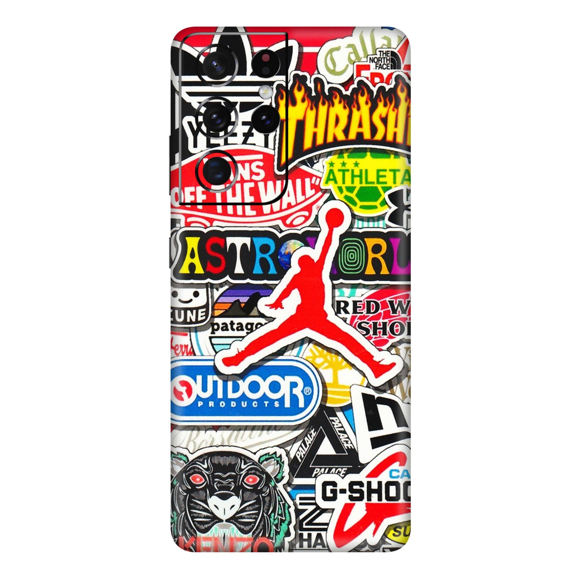 Samsung A/S Series Phone Skins (All Models) - Multi Brands Sticker Graffiti - 3D Embossed Finish (L-37) Samsung Galaxy S21 Ultra 5G