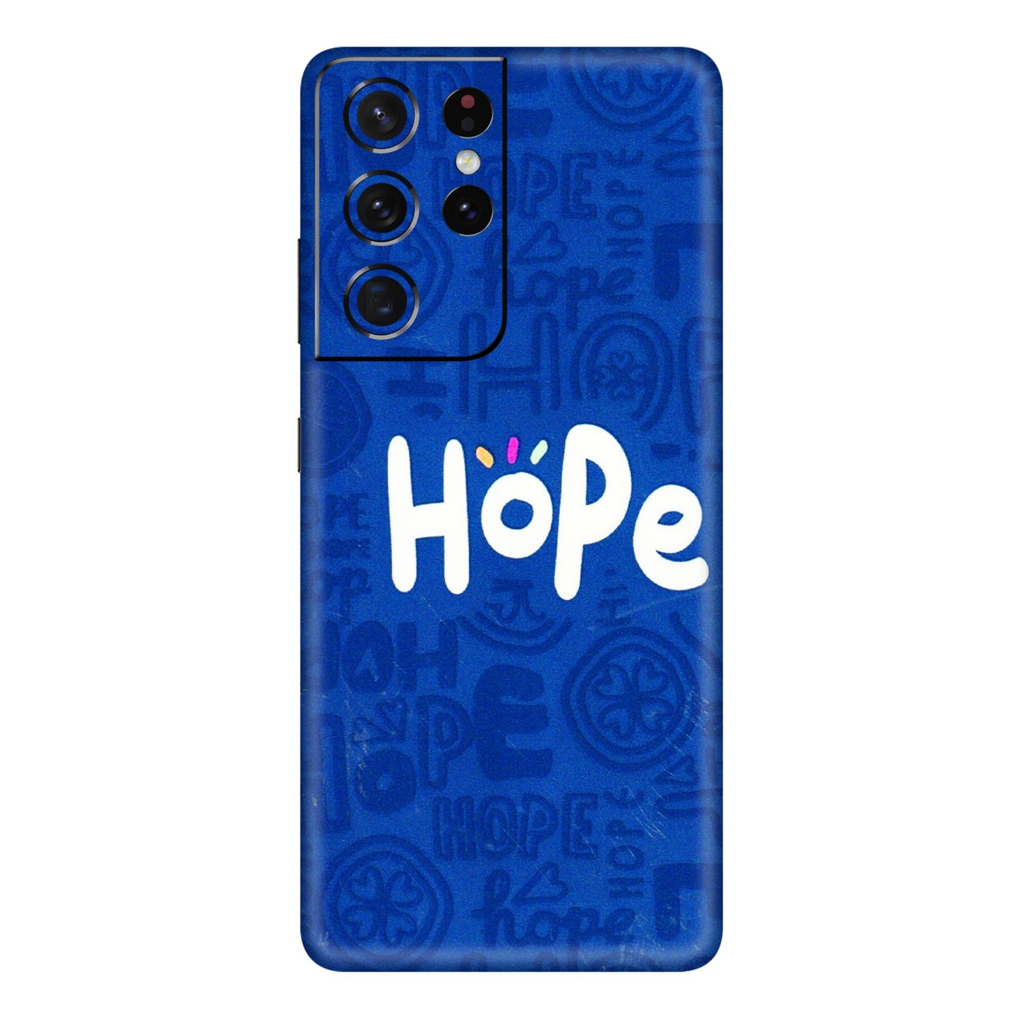 Samsung A/S Series Phone Skins (All Models) - Hope Doodles Blue - 3D Embossed Finish (L-43) Samsung Galaxy S21 Ultra 5G