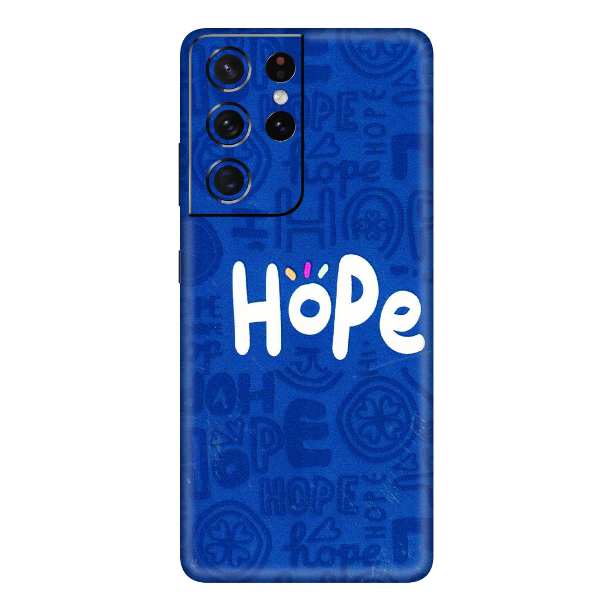 Samsung A/S Series Phone Skins (All Models) - Hope Doodles Blue - 3D Embossed Finish (L-43) Samsung Galaxy S21 Ultra 5G
