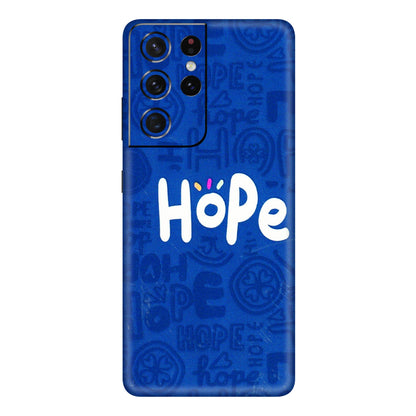 Samsung A/S Series Phone Skins (All Models) - Hope Doodles Blue - 3D Embossed Finish (L-43) Samsung Galaxy S21 Ultra 5G