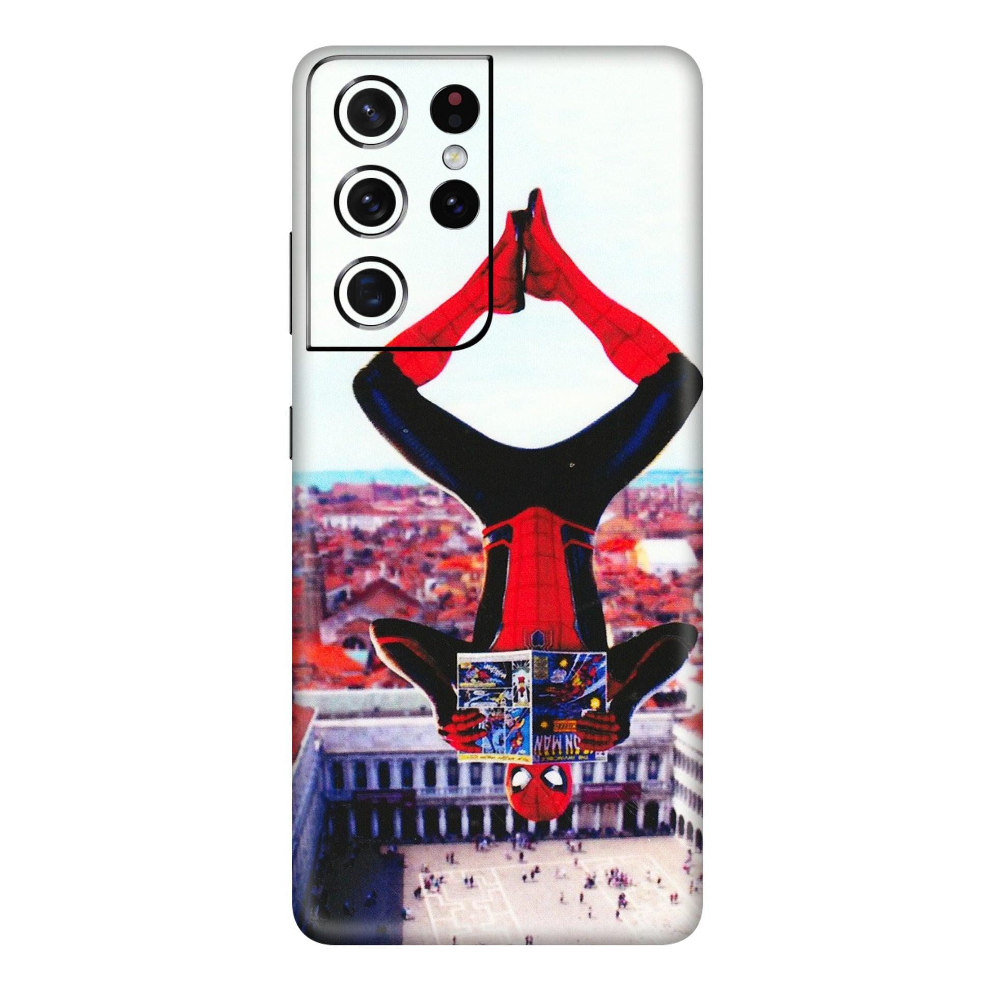 Samsung A/S Series Phone Skins (All Models) - Spiderman Hanging - 3D Embossed Finish (L-53) Samsung Galaxy S21 Ultra 5G