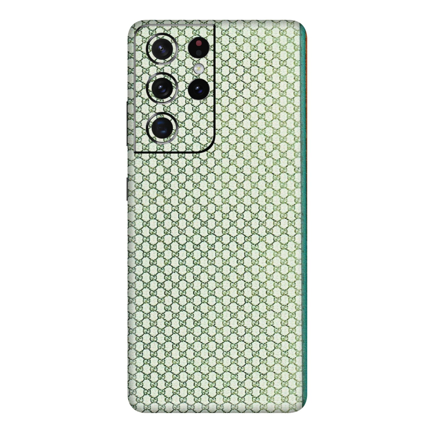 Samsung A/S Series Phone Skins (All Models) - Gucci Fabric Pattern - 3D Embossed Finish (L-73) Samsung Galaxy S21 Ultra 5G