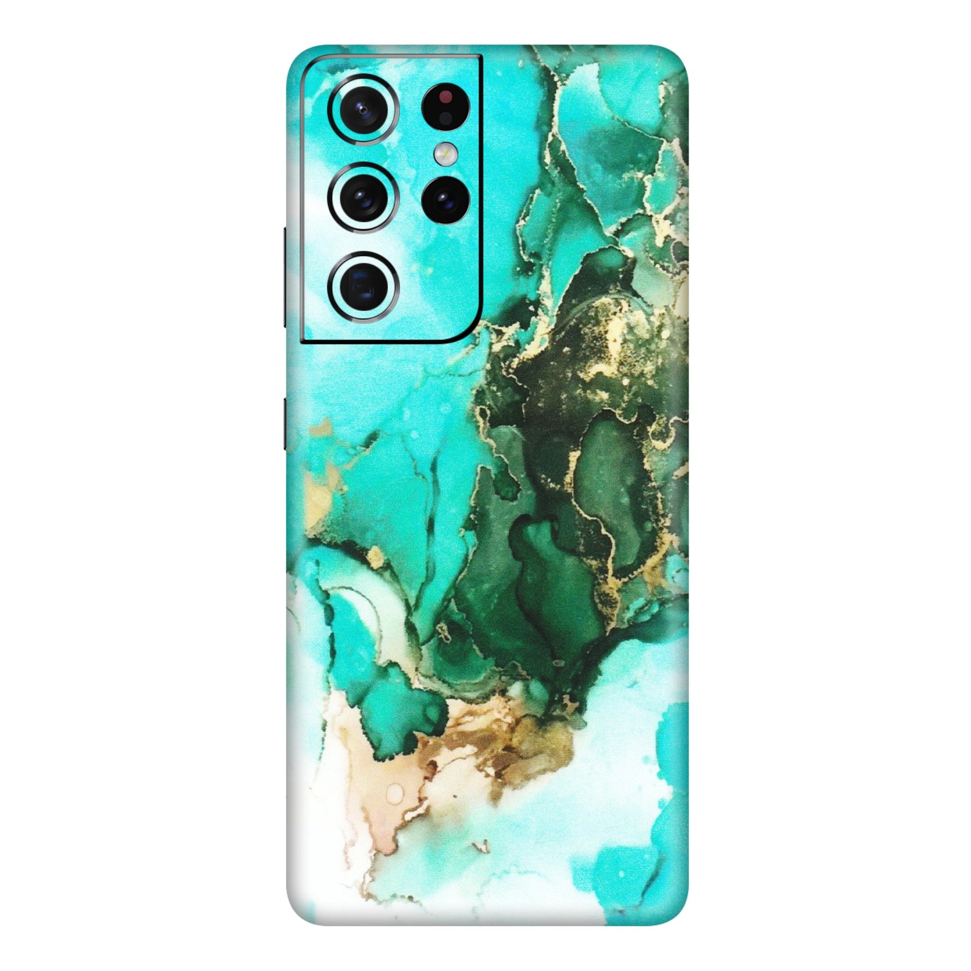 Samsung A/S Series Phone Skins (All Models) - The Blue Gold Marble - Matte Finish (M-124) Samsung Galaxy S21 Ultra 5G