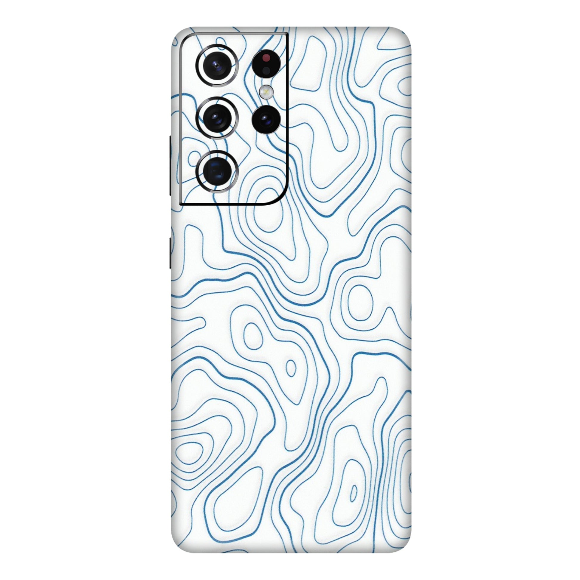 Samsung A/S Series Phone Skins (All Models) - Blue And White Swirls - Matte Finish (M-139) Samsung Galaxy S21 Ultra 5G