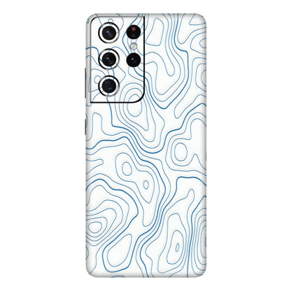 Samsung A/S Series Phone Skins (All Models) - Blue And White Swirls - Matte Finish (M-139) Samsung Galaxy S21 Ultra 5G