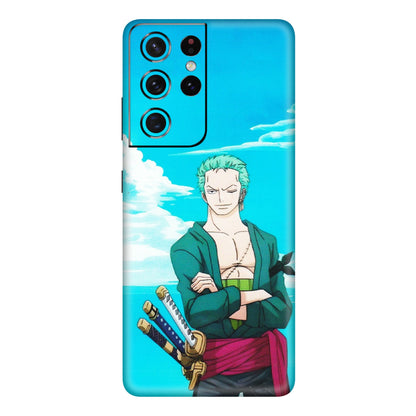 Samsung A/S Series Phone Skins (All Models) - Cool Swordman Zoro Anime - Matte Finish (M-143) Samsung Galaxy S21 Ultra 5G