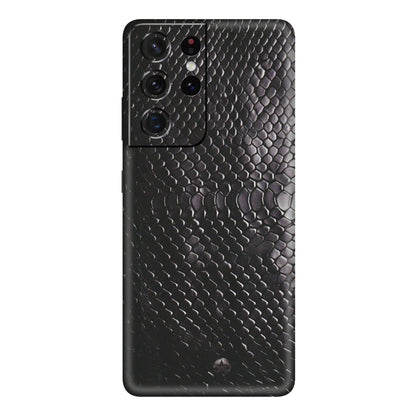 Samsung A/S Series Phone Skins (All Models) - Black Snack Leather - Matte Finish (M-147) Samsung Galaxy S21 Ultra 5G