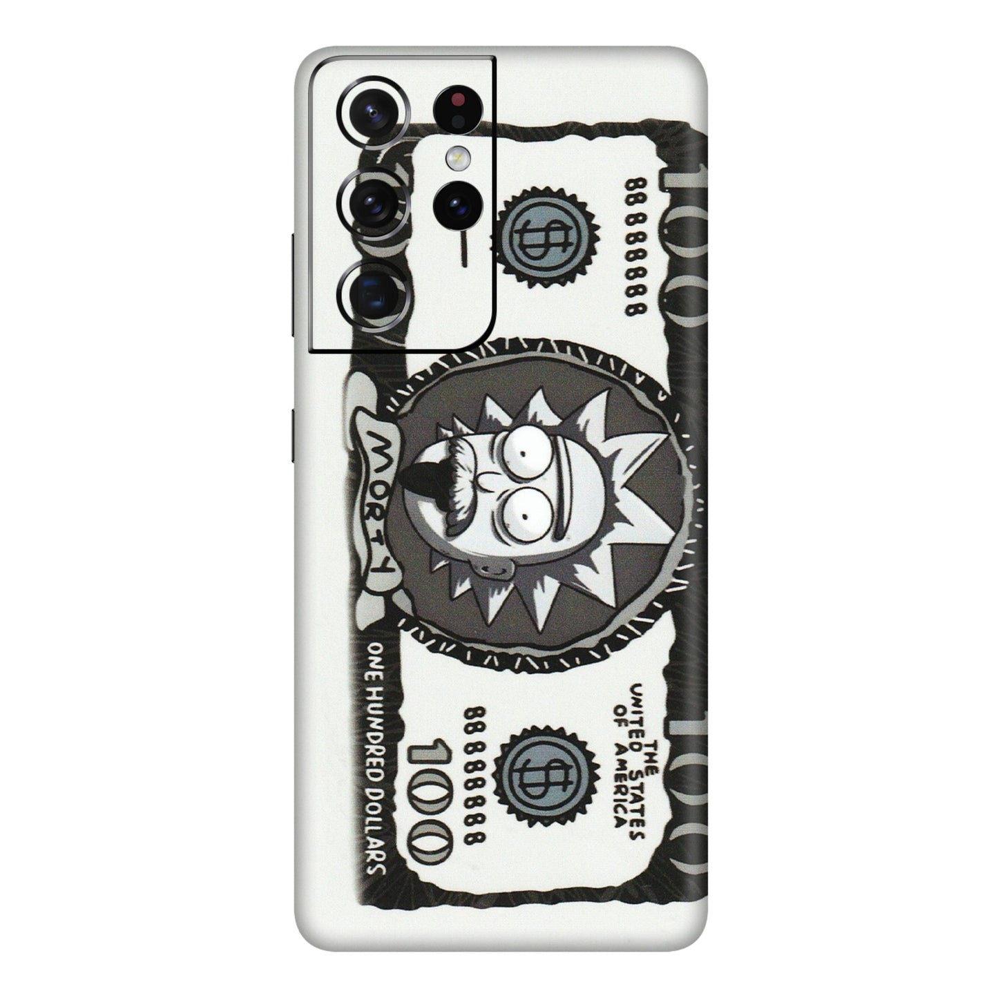 Samsung A/S Series Phone Skins (All Models) - Rick And Morty Hundred Dollar Anime - Matte Finish (M-161) Samsung Galaxy S21 Ultra 5G