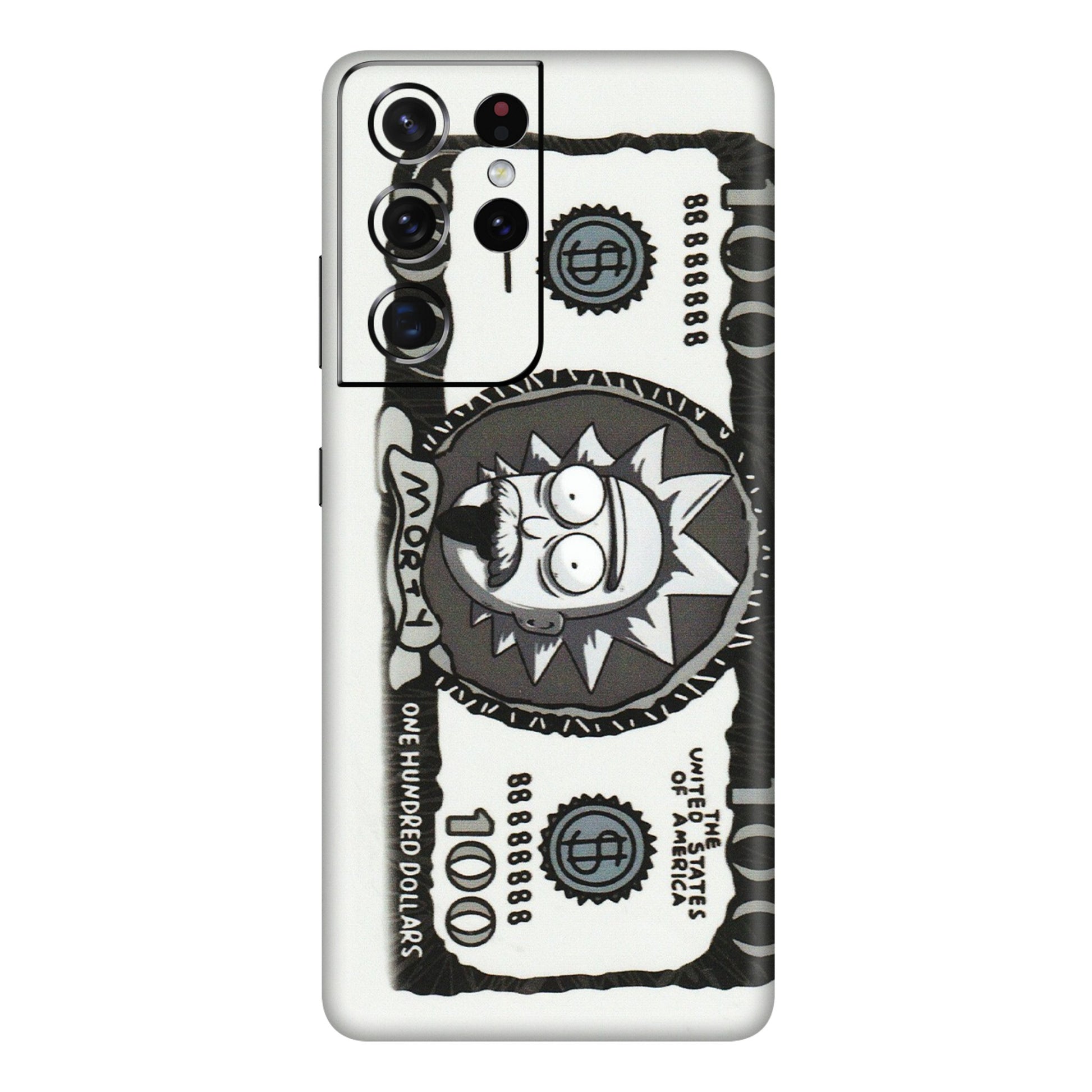 Samsung A/S Series Phone Skins (All Models) - Rick And Morty Hundred Dollar Anime - Matte Finish (M-161) Samsung Galaxy S21 Ultra 5G