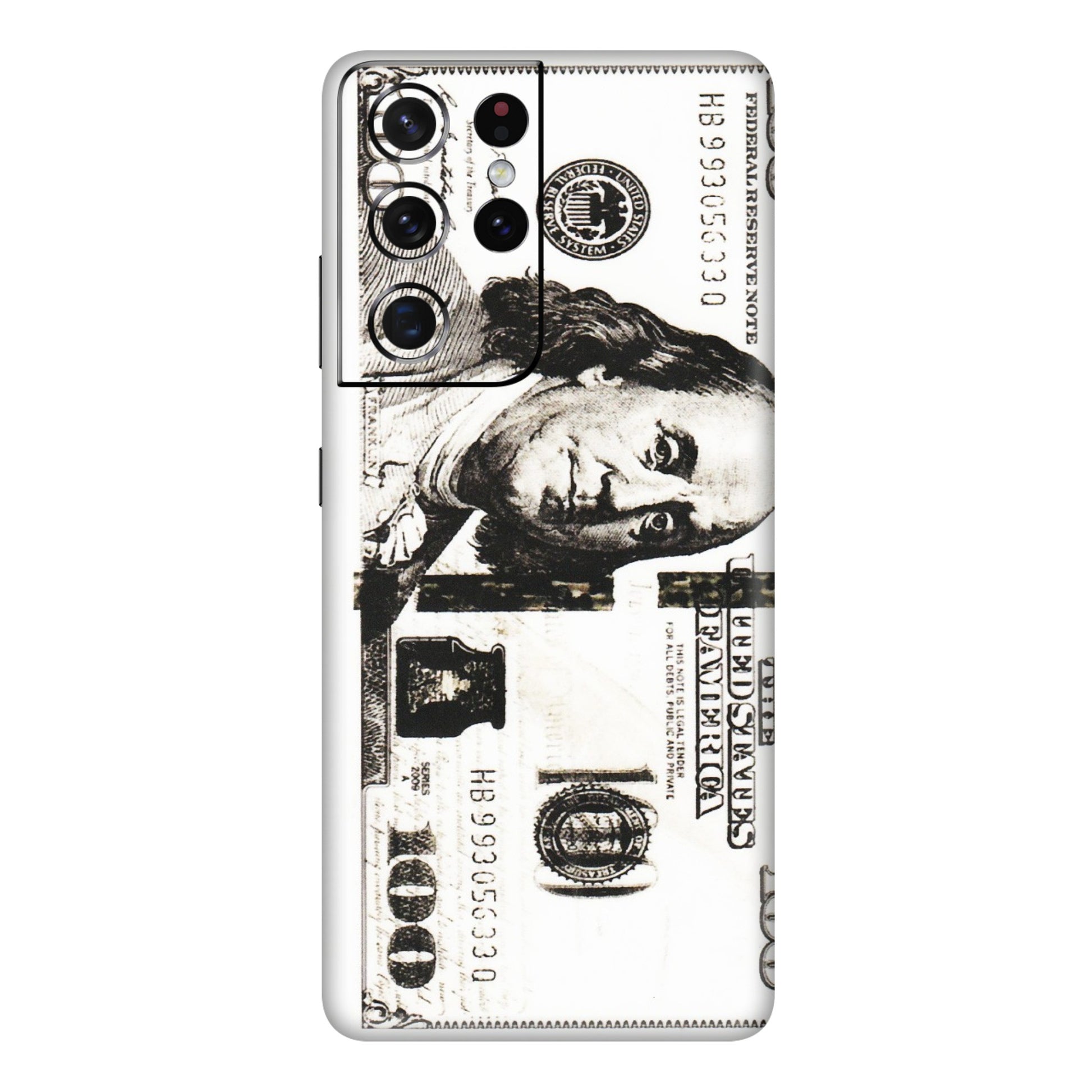 Samsung A/S Series Phone Skins (All Models) - 100 Dollar Currency - Transparent Finish (T-01) Samsung Galaxy S21 Ultra 5G