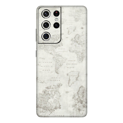 Samsung A/S Series Phone Skins (All Models) - World Travel Map - Transparent Finish (T-04) Samsung Galaxy S21 Ultra 5G
