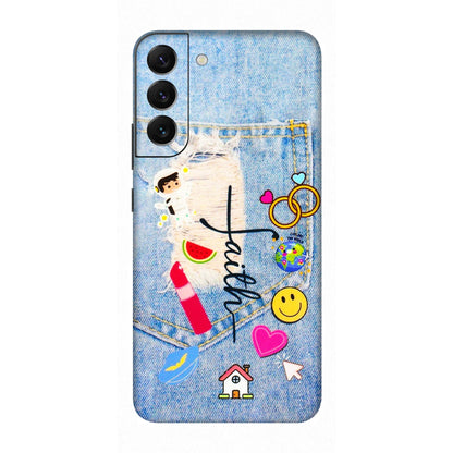 Samsung A/S Series Phone Skins (All Models) - Denim Jeans Pocket - 3D Embossed Finish (L-134) Samsung Galaxy S22