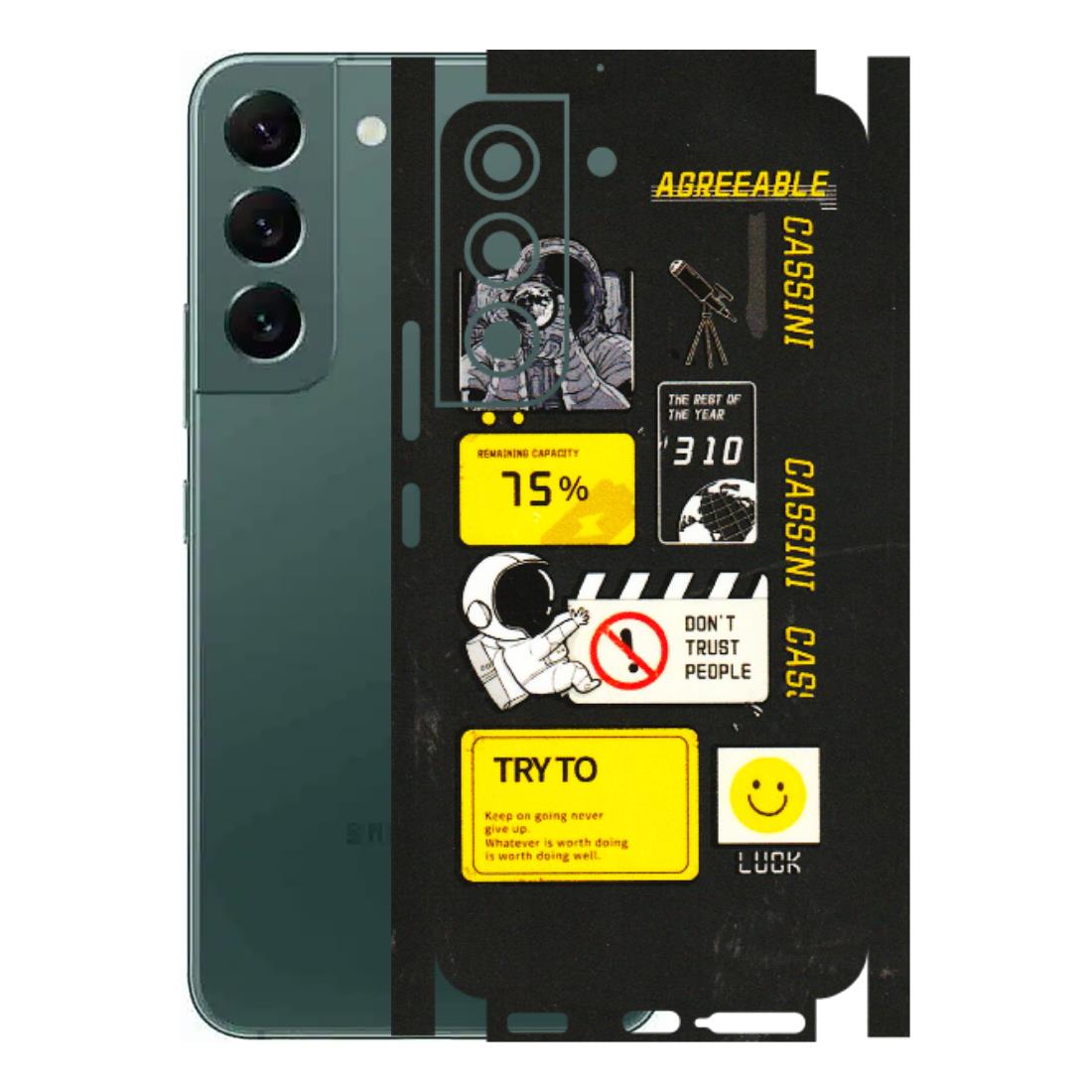 Samsung A/S Series Phone Skins (All Models) - Black Cassini - 3D Embossed Finish (L-161) Samsung Galaxy S22
